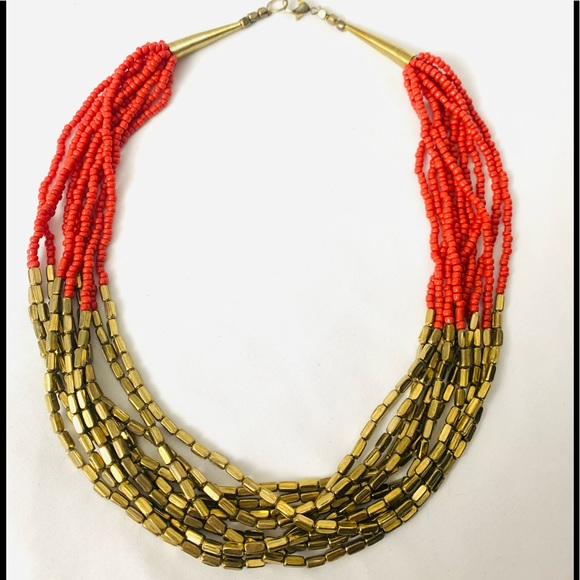 Red seed bead necklace - Picture 4 of 4